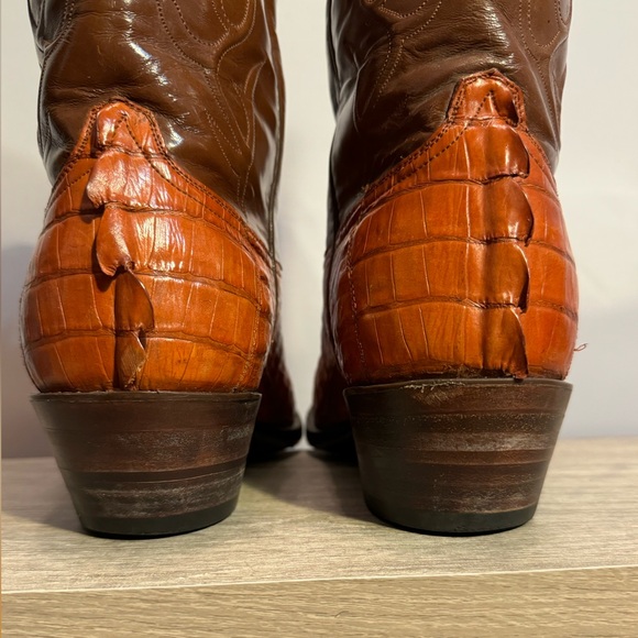 Men’s Black Jack Cowboy Boots Phoenix Inlay Alligator Hornback Size 7 EE Cognac - Picture 12 of 16